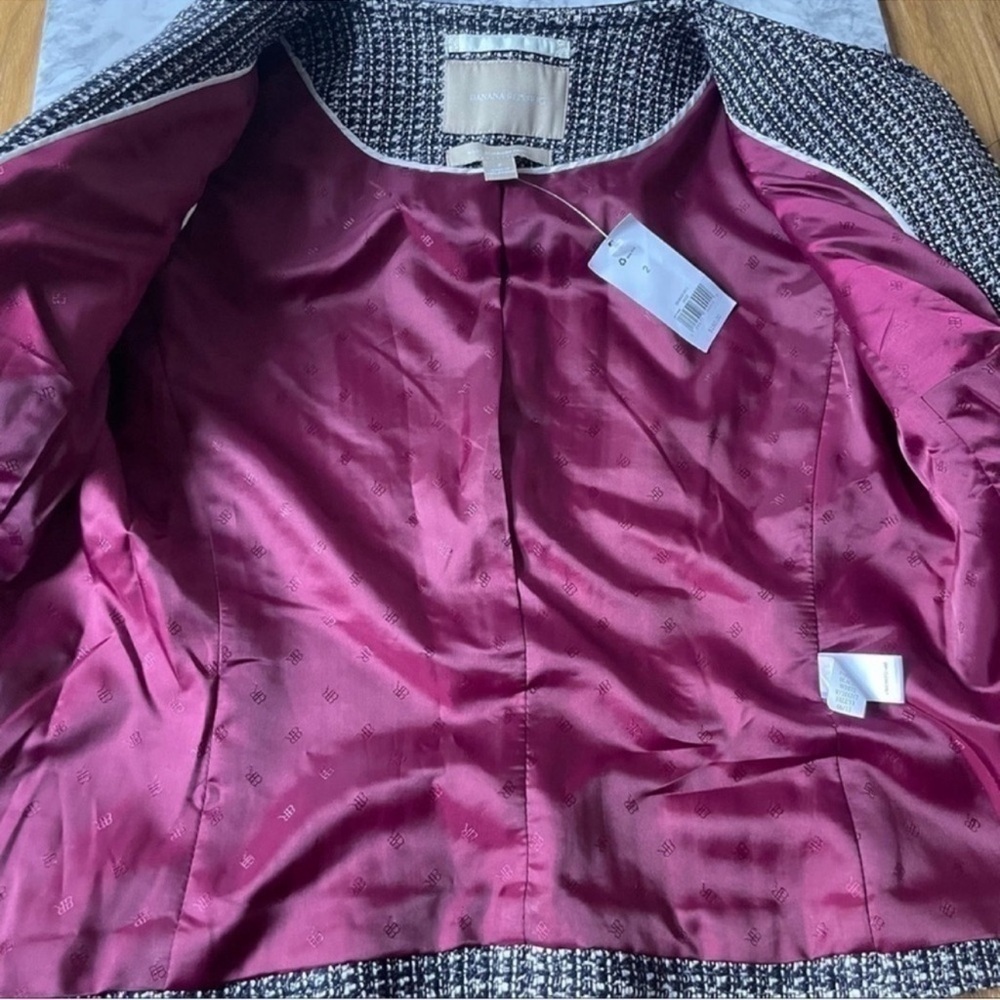 NWT Banana Republic Tweed Faux Leather Jacket - Picture 13 of 15